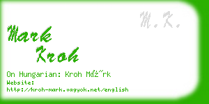 mark kroh business card